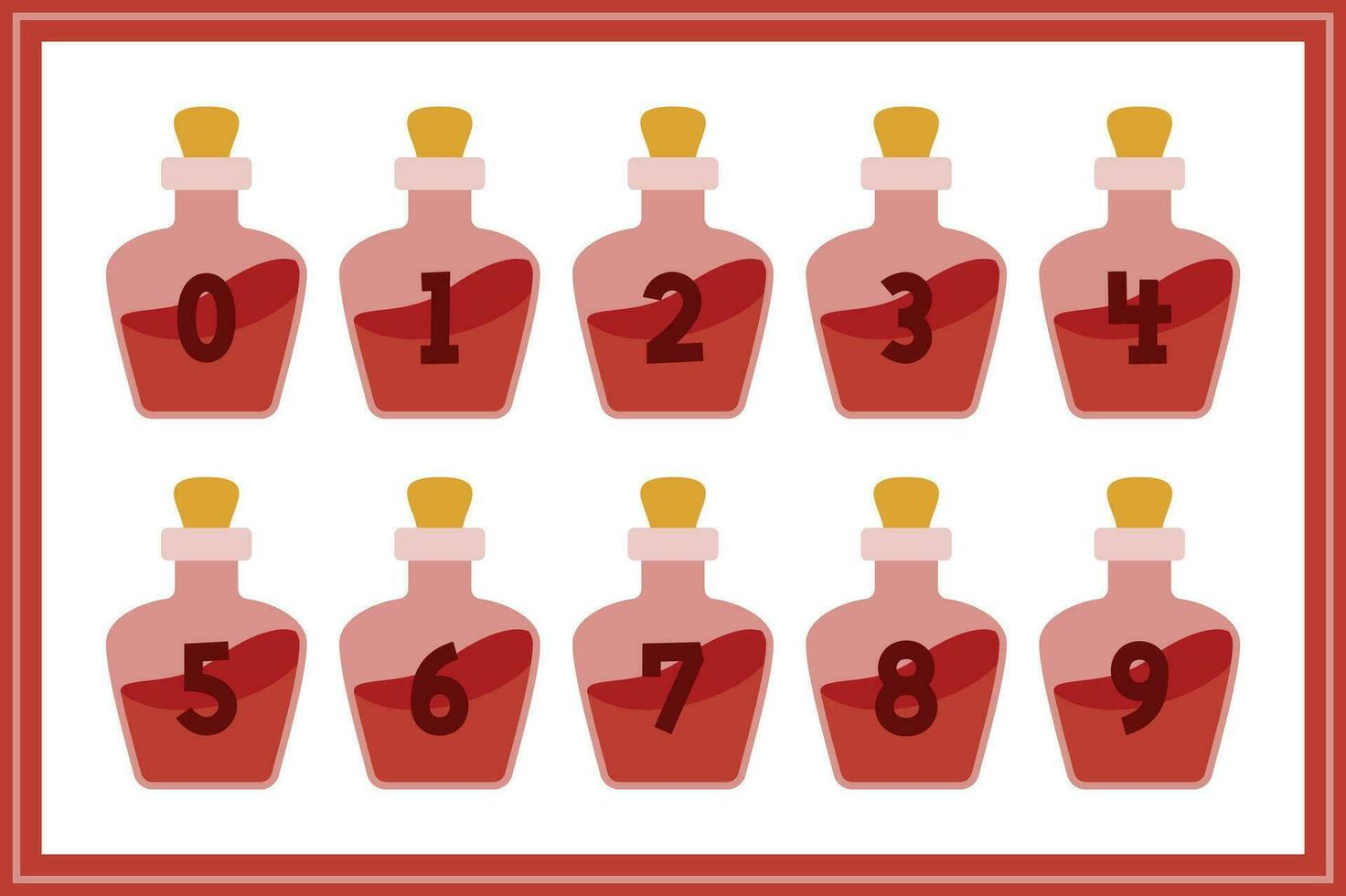 Versatile Collection of Red Potion Numbers for Various Uses vector