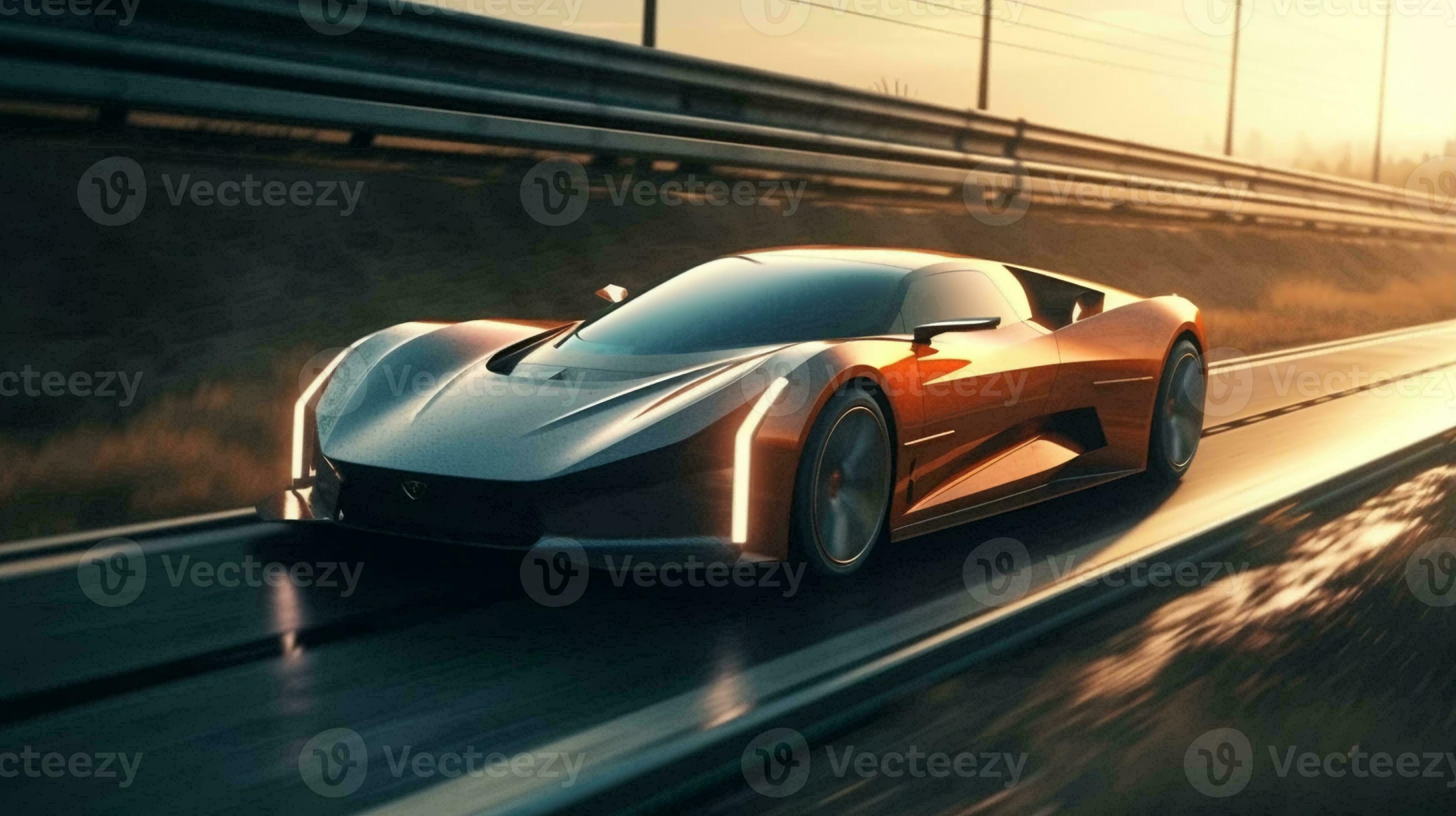 AI Generated Sport racing car is running at high speed in