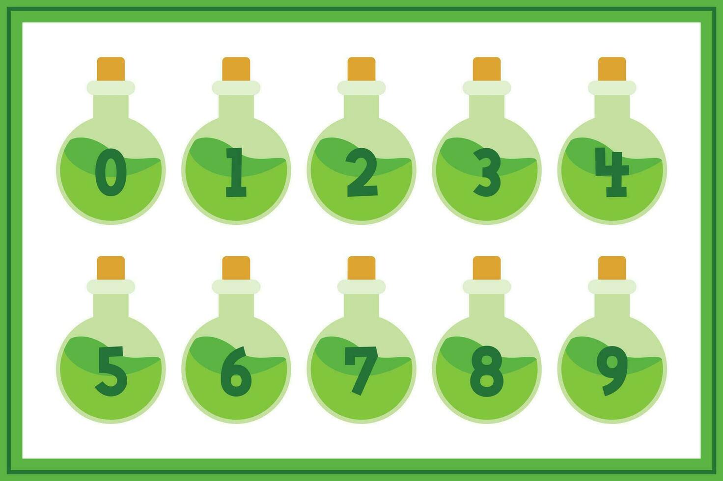 Versatile Collection of Green Potion Numbers for Various Uses vector