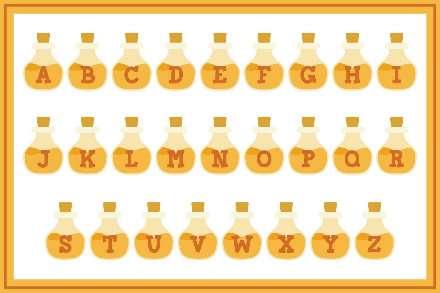 Versatile Collection of Orange Potion Alphabet Letters for Various Uses vector