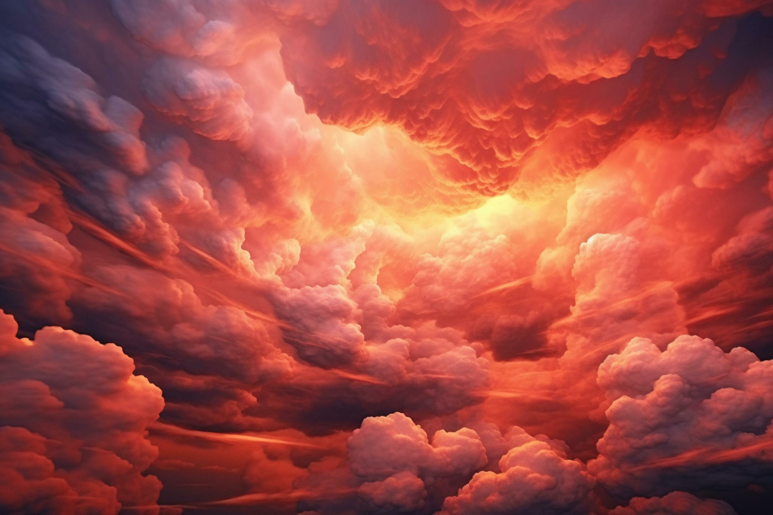 Beautiful Sunset Sky Background Dramatic Sky With Glowing Clouds Ai