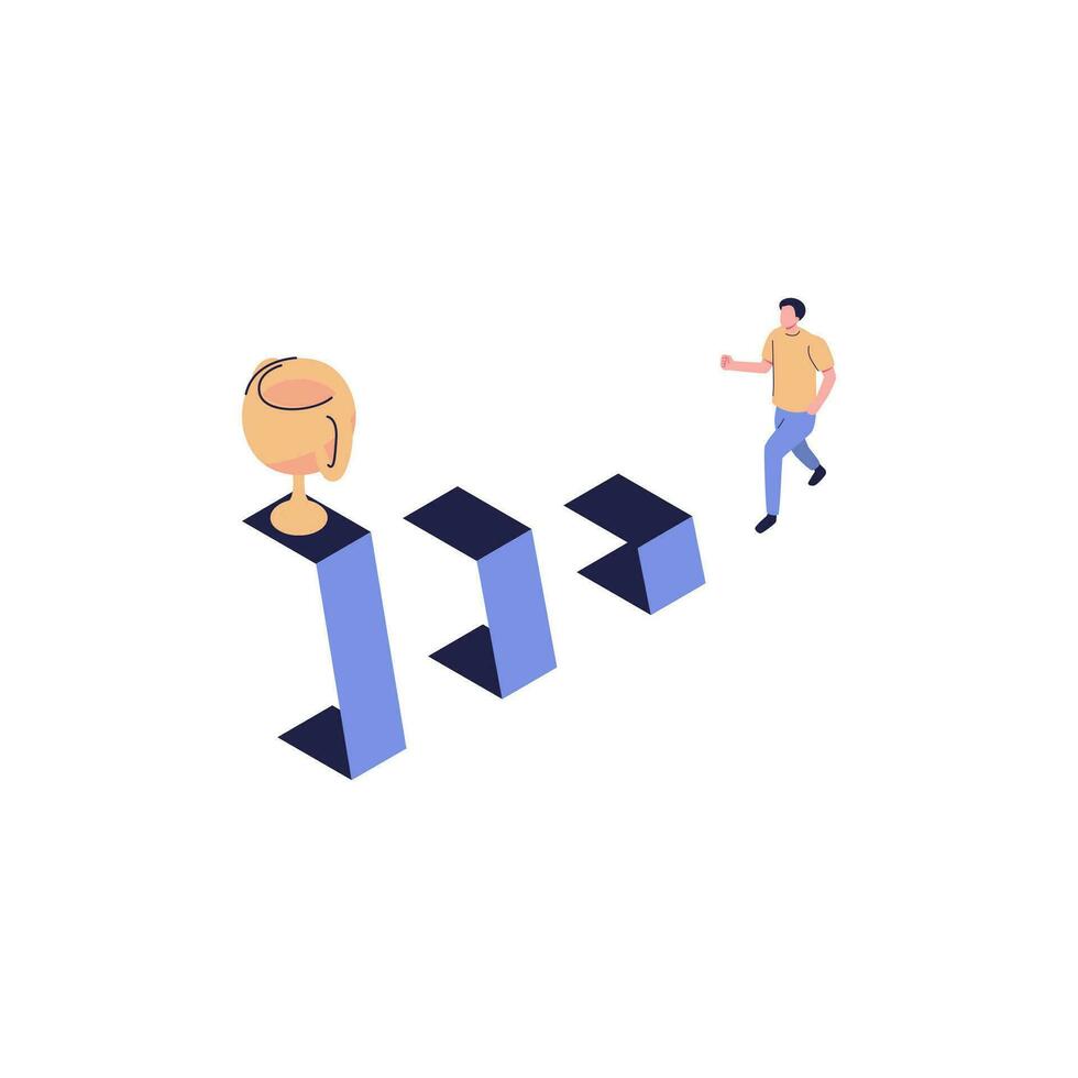 people run to their goal on the column of columns, move up motivation, vector, the path to the target's achievement vector