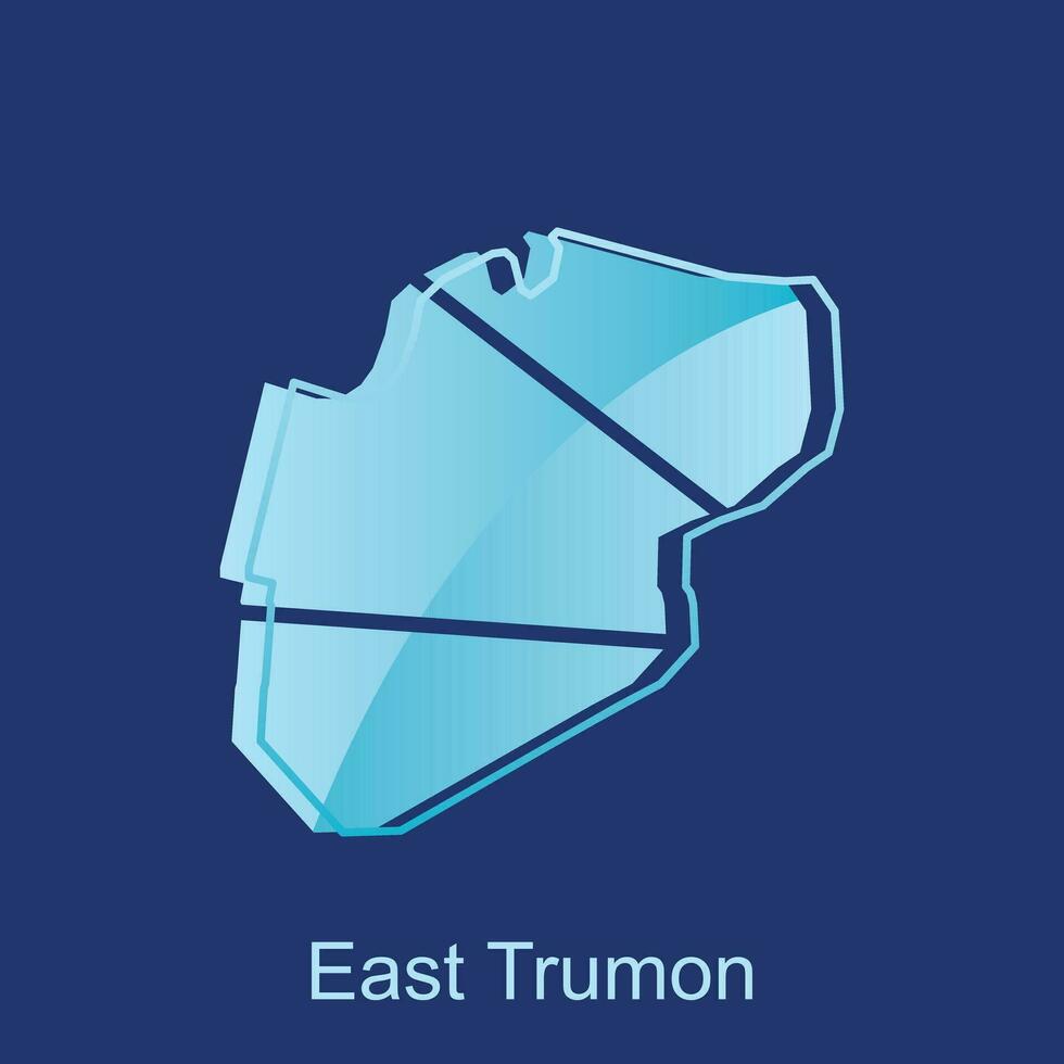 Map City of East Trumon, World Map International vector template with outline graphic sketch style on white background