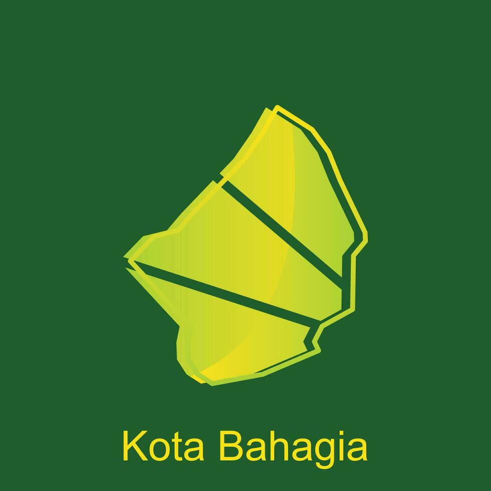 Map of Kota Bahagia City modern outline, High detailed vector illustration Design Template, suitable for your company