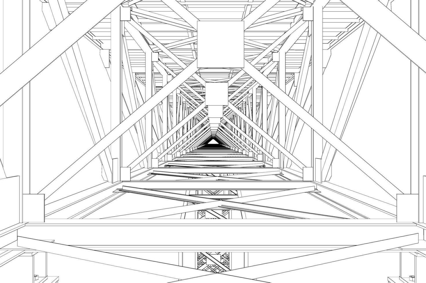 3D illustration of building structure vector