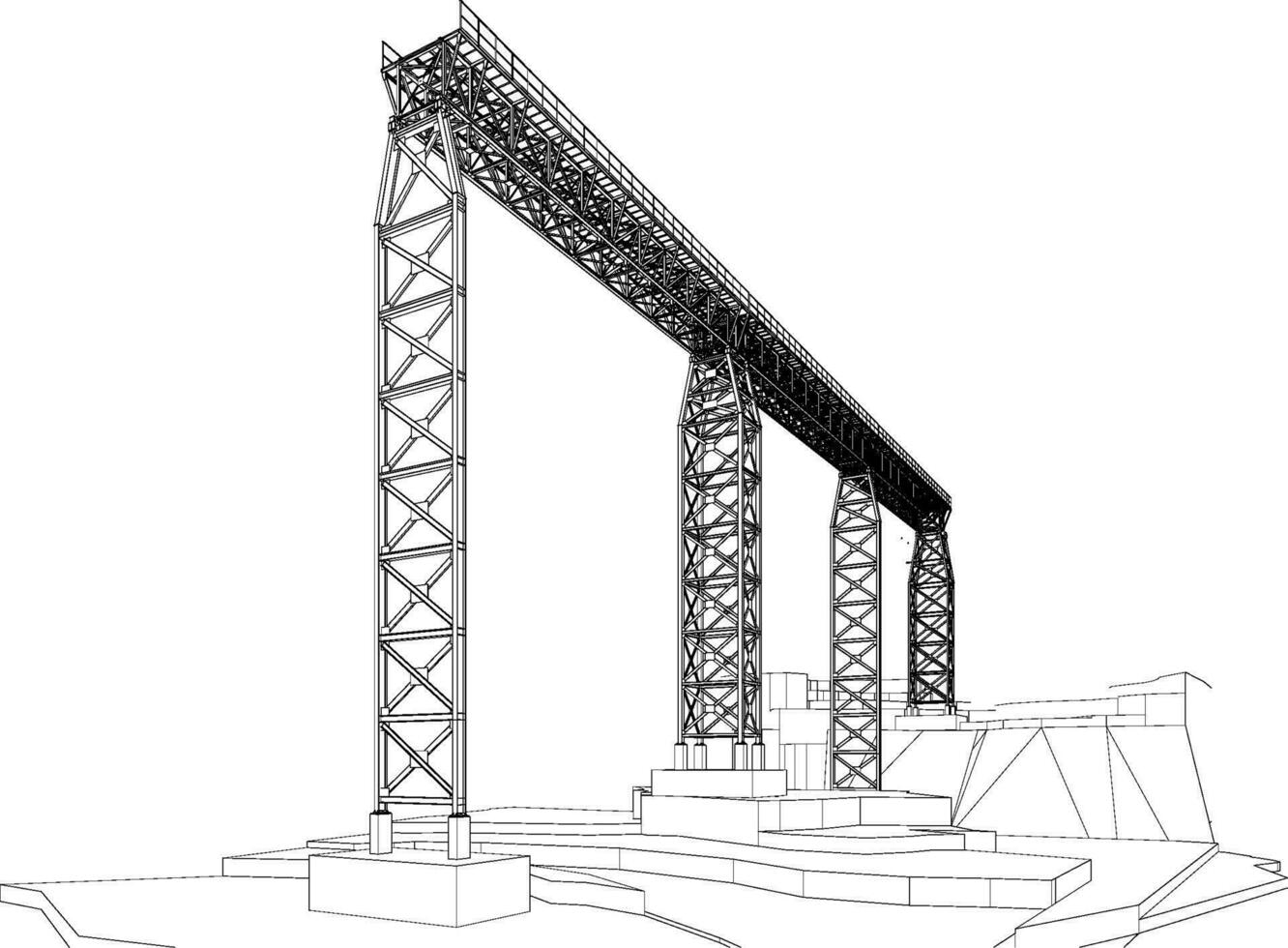 3D illustration of building structure vector