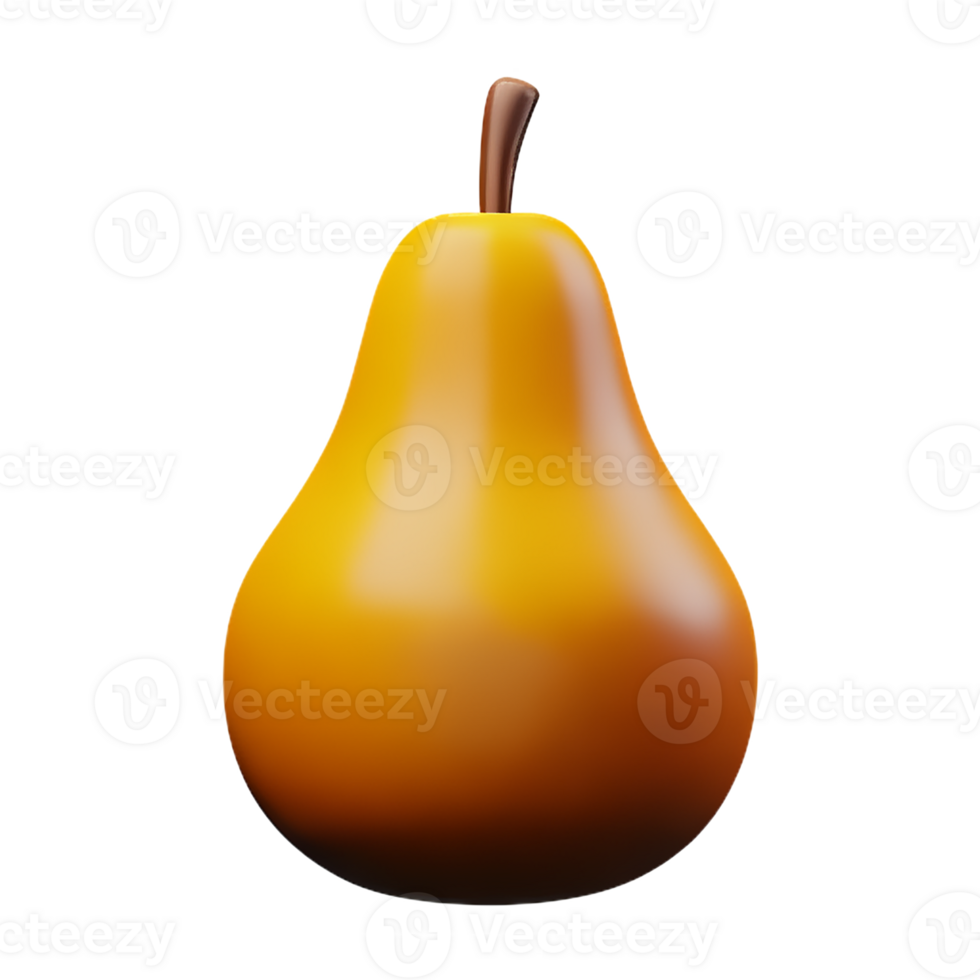 pear 3d rendering icon illustration png