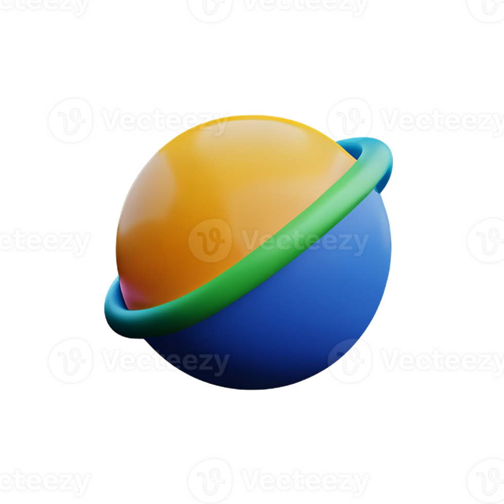 solar system 3d rendering icon illustration png