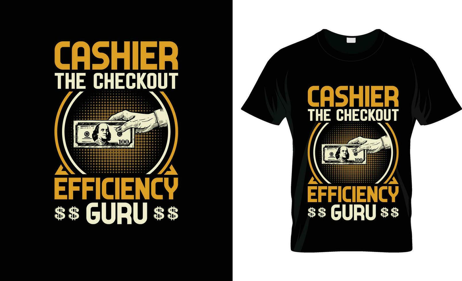 cashier the checkout efficiency guru colorful Graphic T-Shirt,  t-shirt print mockup vector