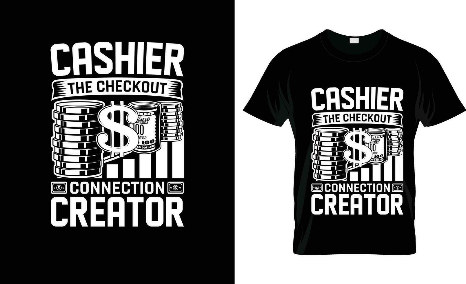 cashier the checkout connection creator colorful Graphic T-Shirt,  t-shirt print mockup vector