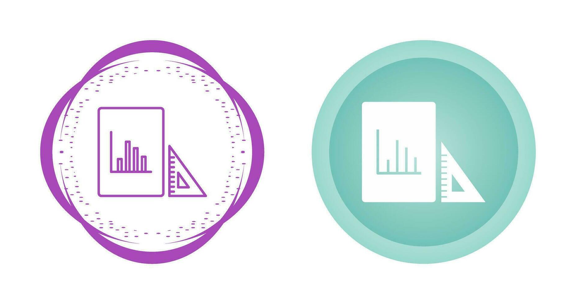 Set Square and Graph Vector Icon