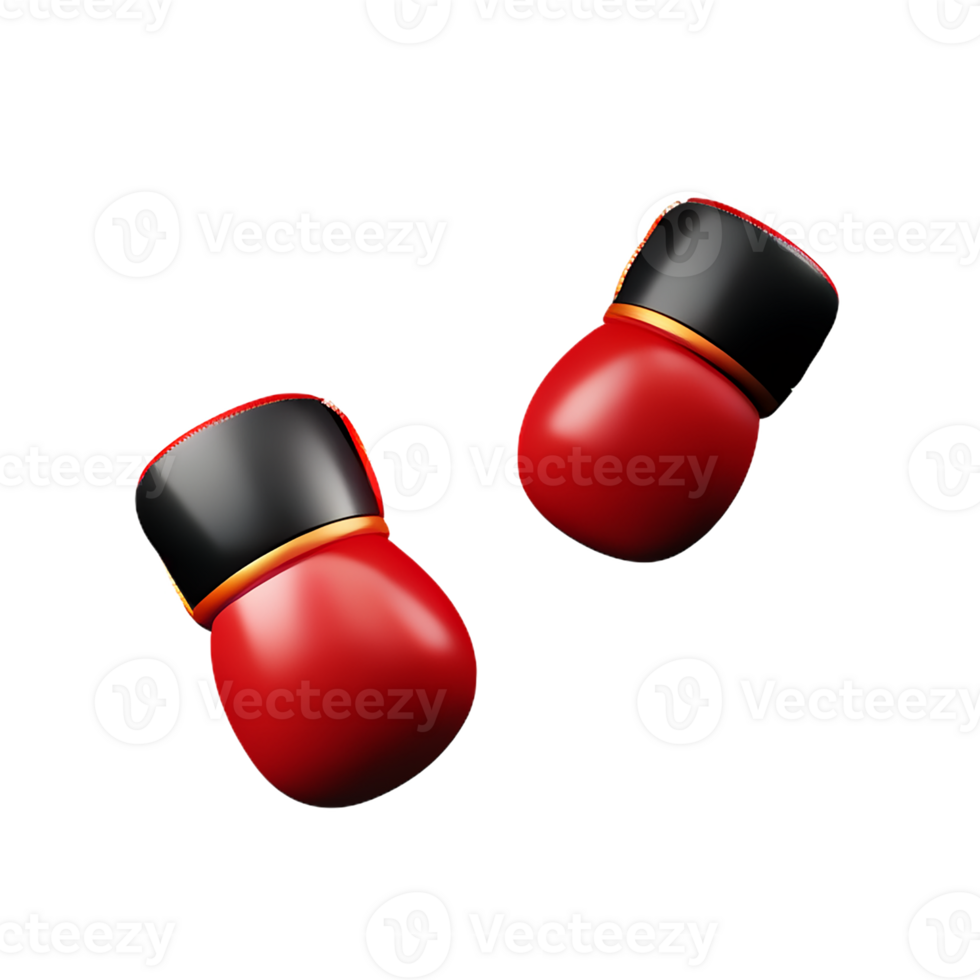 boxing gloves 3d rendering icon illustration png