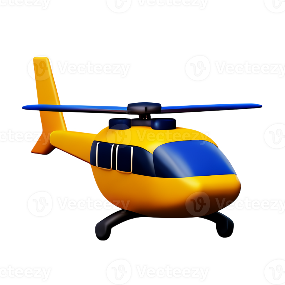 helicopter 3d rendering icon illustration png