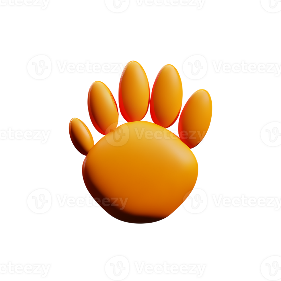 dog paw 3d rendering icon illustration png