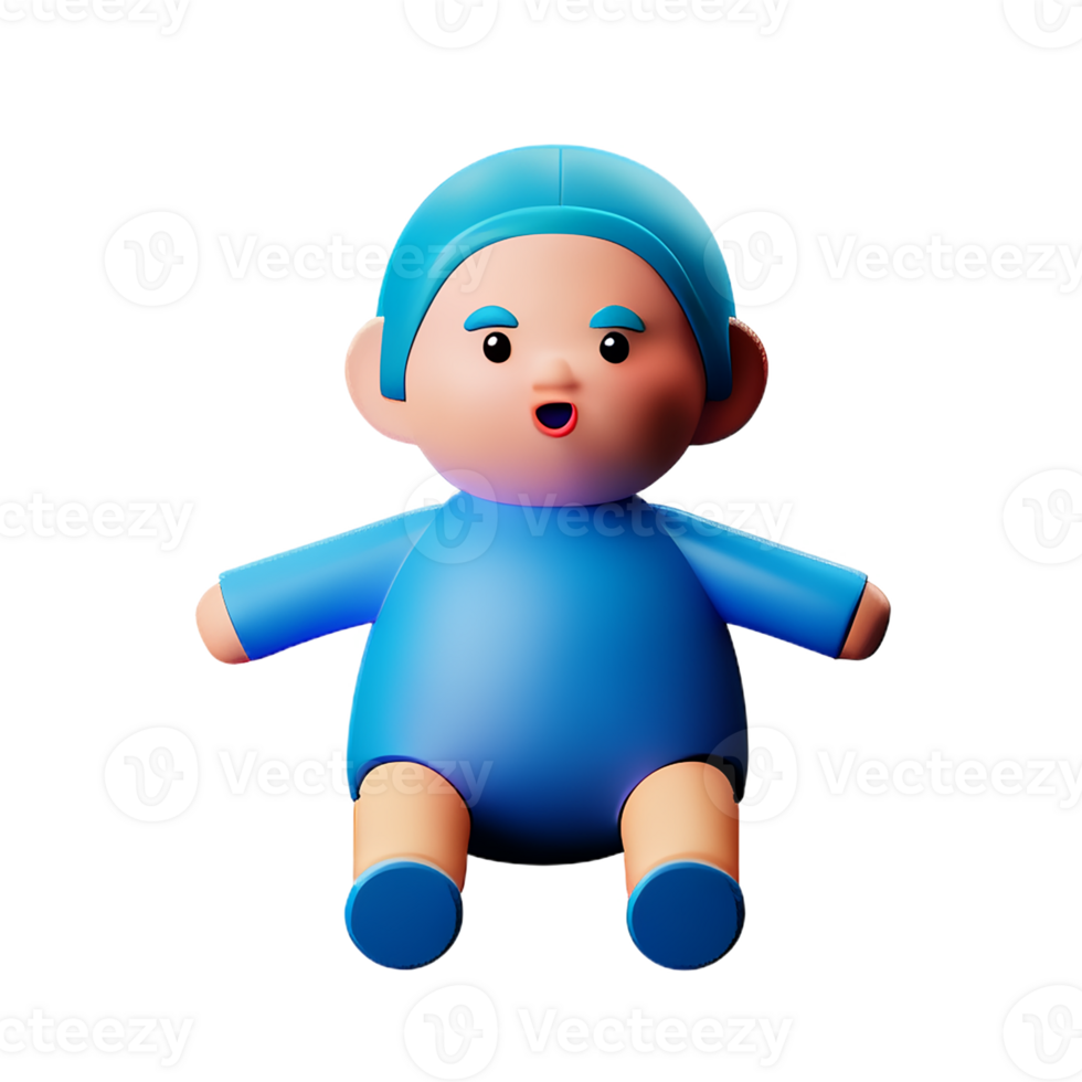 doll 3d rendering icon illustration png