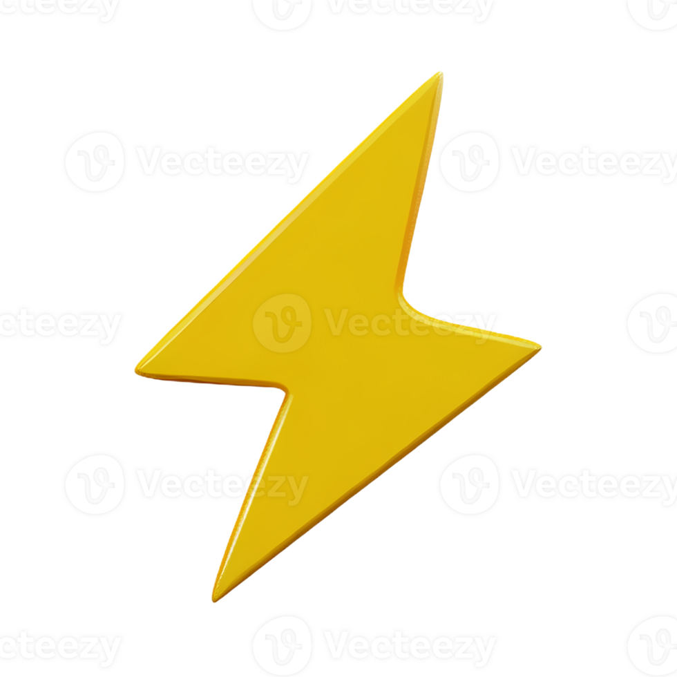 lightning bolt 3d rendering icon illustration png
