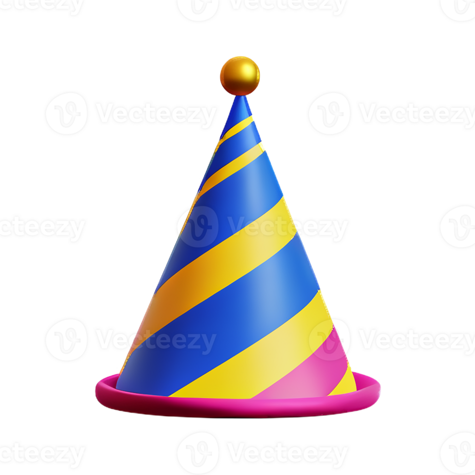 party hat 3d rendering icon illustration png