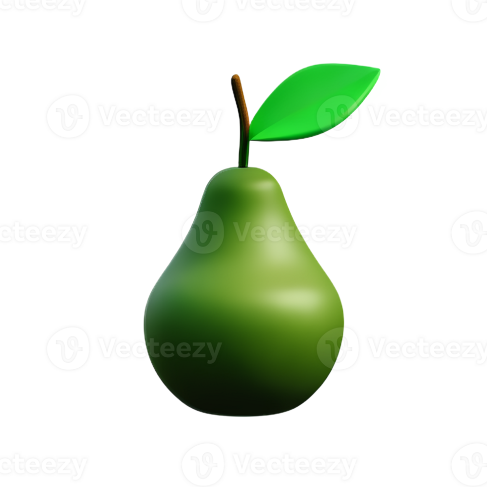 pear 3d rendering icon illustration png