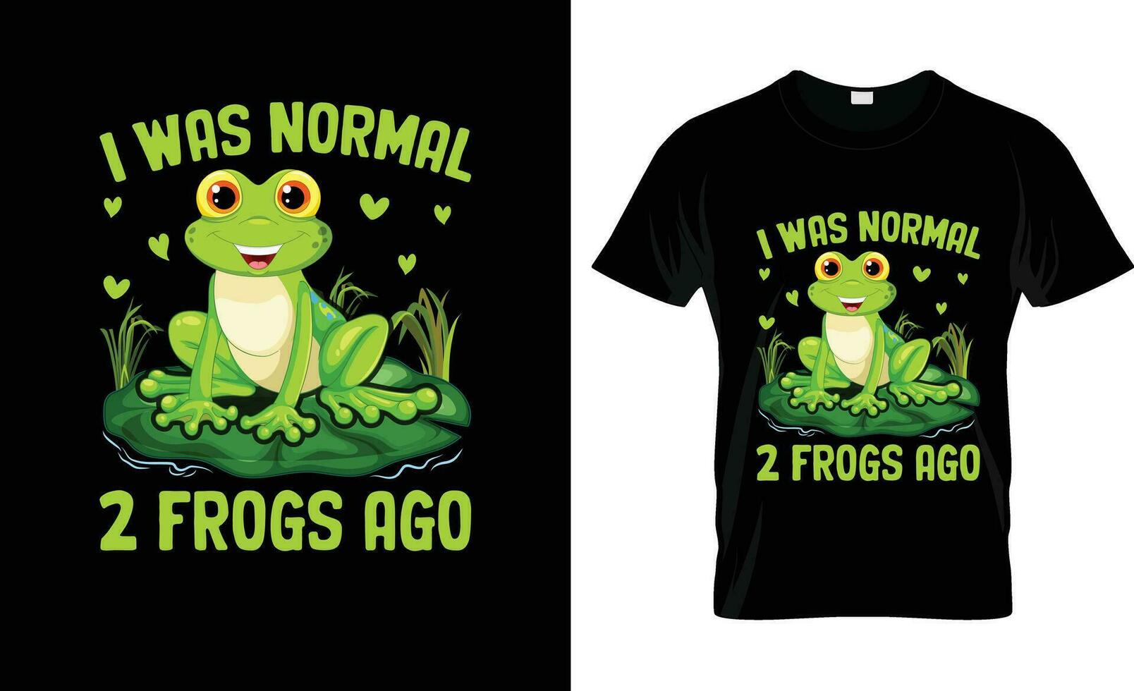 yo estaba normal 2 ranas atrás vistoso gráfico camiseta, camiseta impresión Bosquejo vector