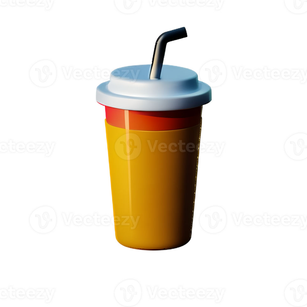 iced coffee 3d rendering icon illustration png