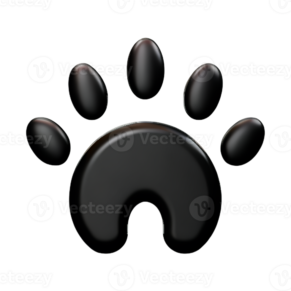 dog paw 3d rendering icon illustration png