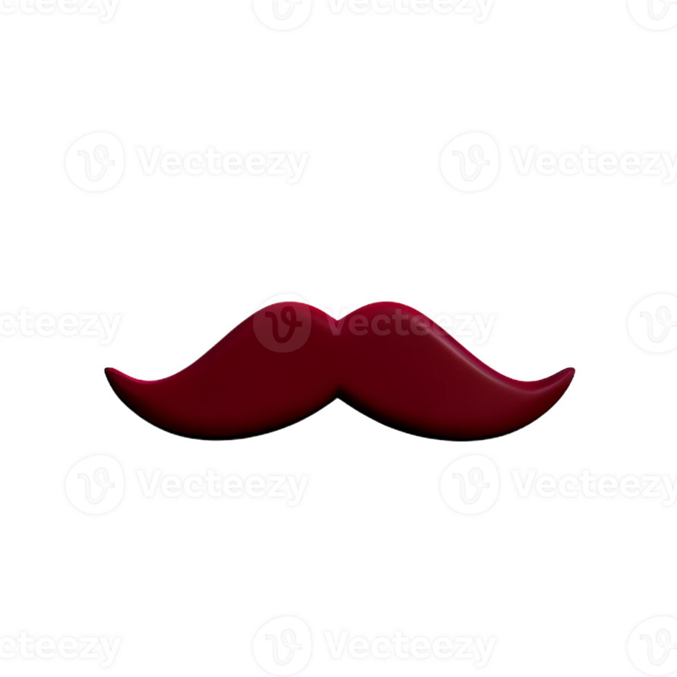 mustache 3d rendering icon illustration png