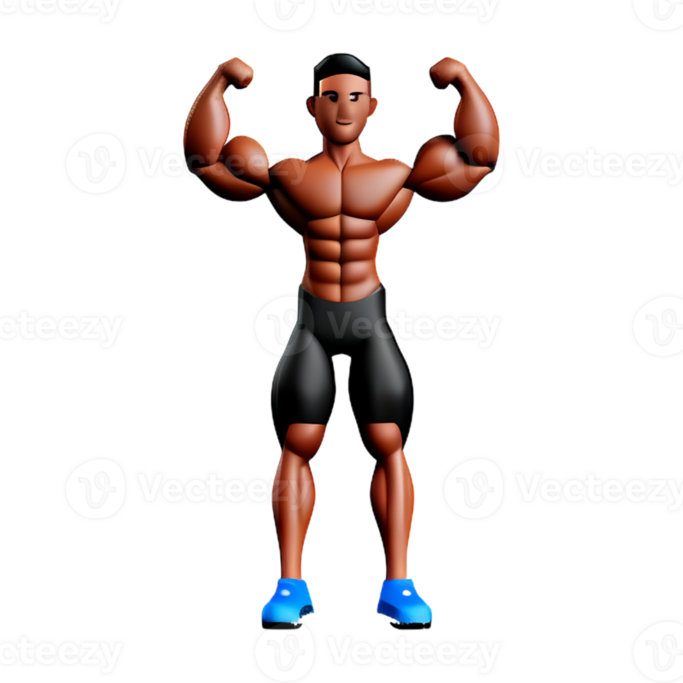 muscle 3d rendering icon illustration png