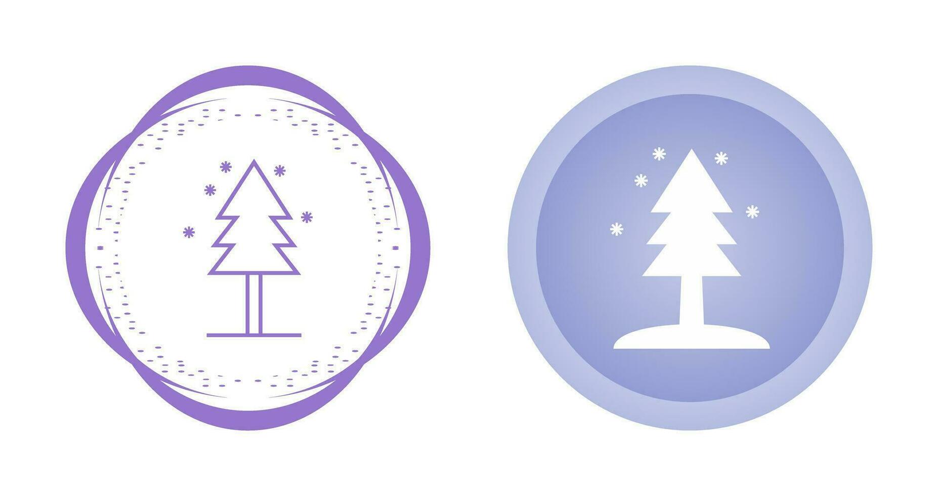 árbol en el icono de vector de nieve