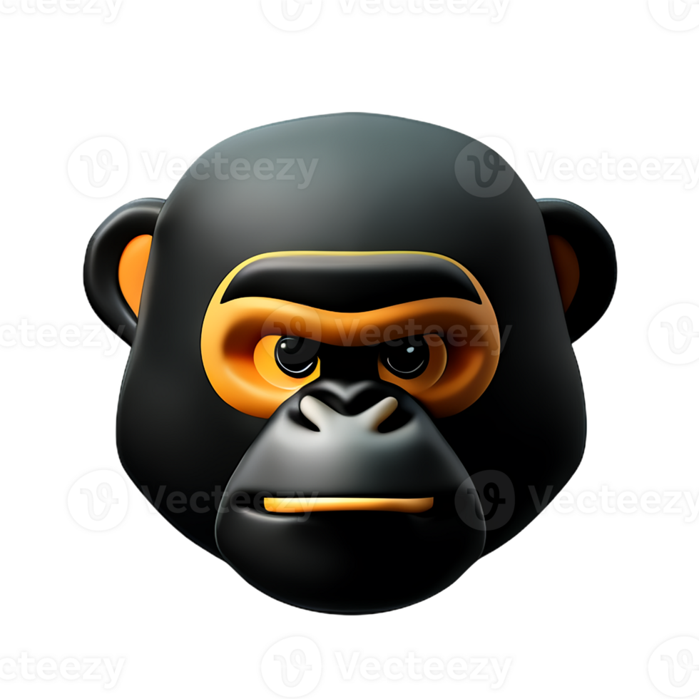 gorilla 3d rendering icon illustration png