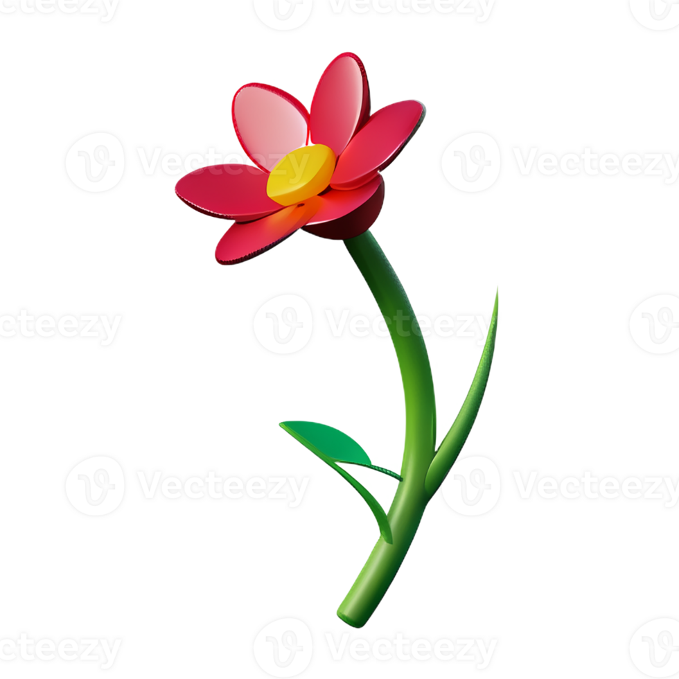 wild flowers 3d rendering icon illustration png
