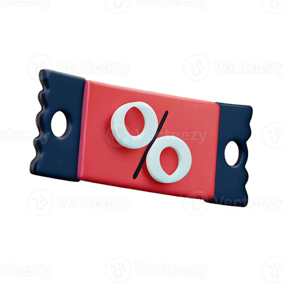 coupon 3d rendering icon illustration png
