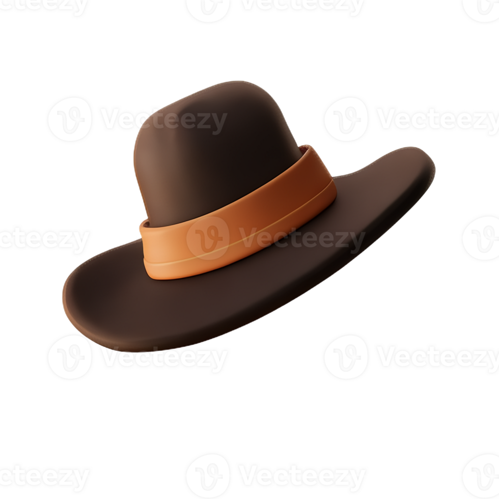 cowboy hat 3d rendering icon illustration png