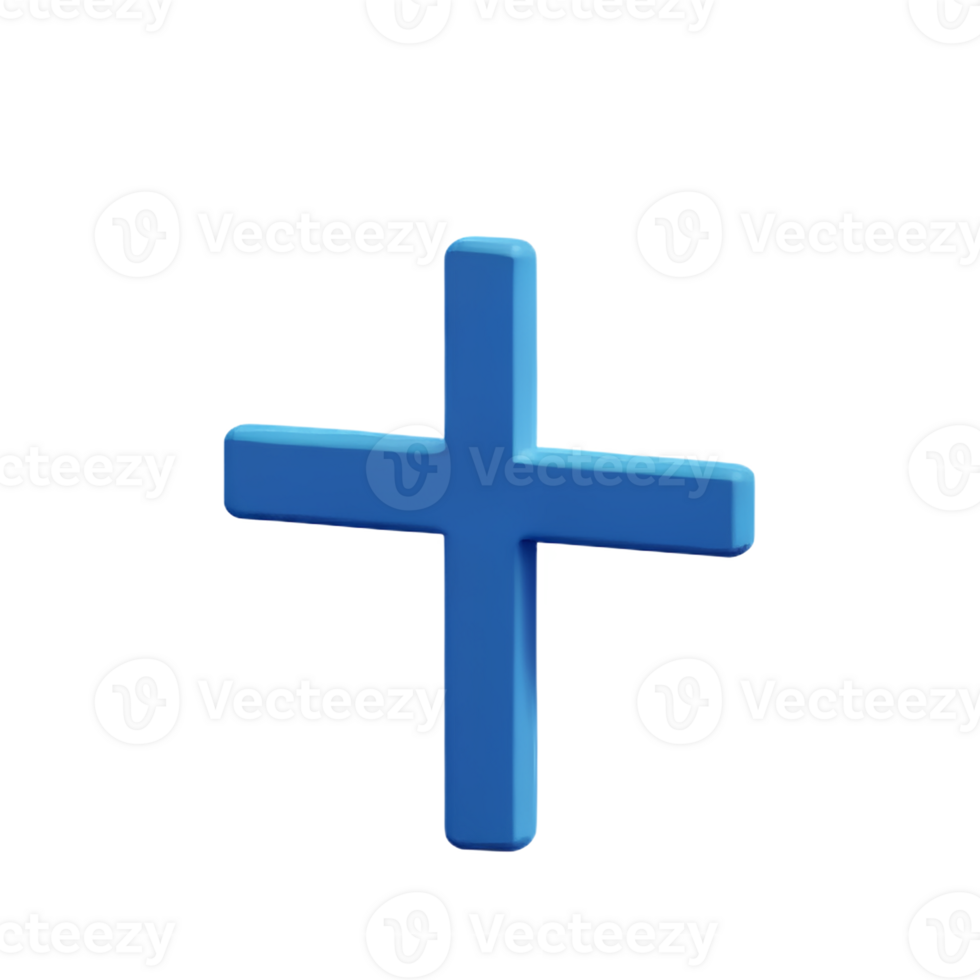 christian cross 3d rendering icon illustration png