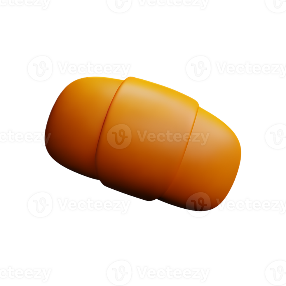 croissant 3d rendering icon illustration png