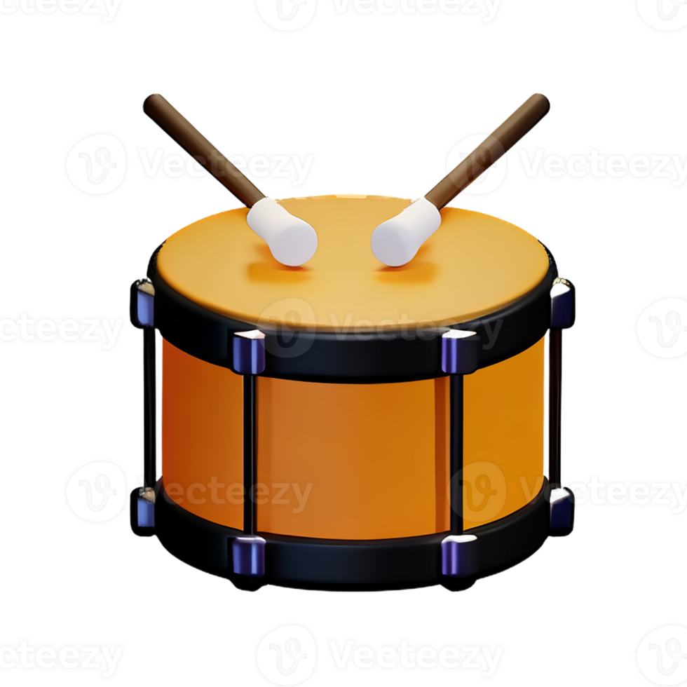drum 3d rendering icon illustration png