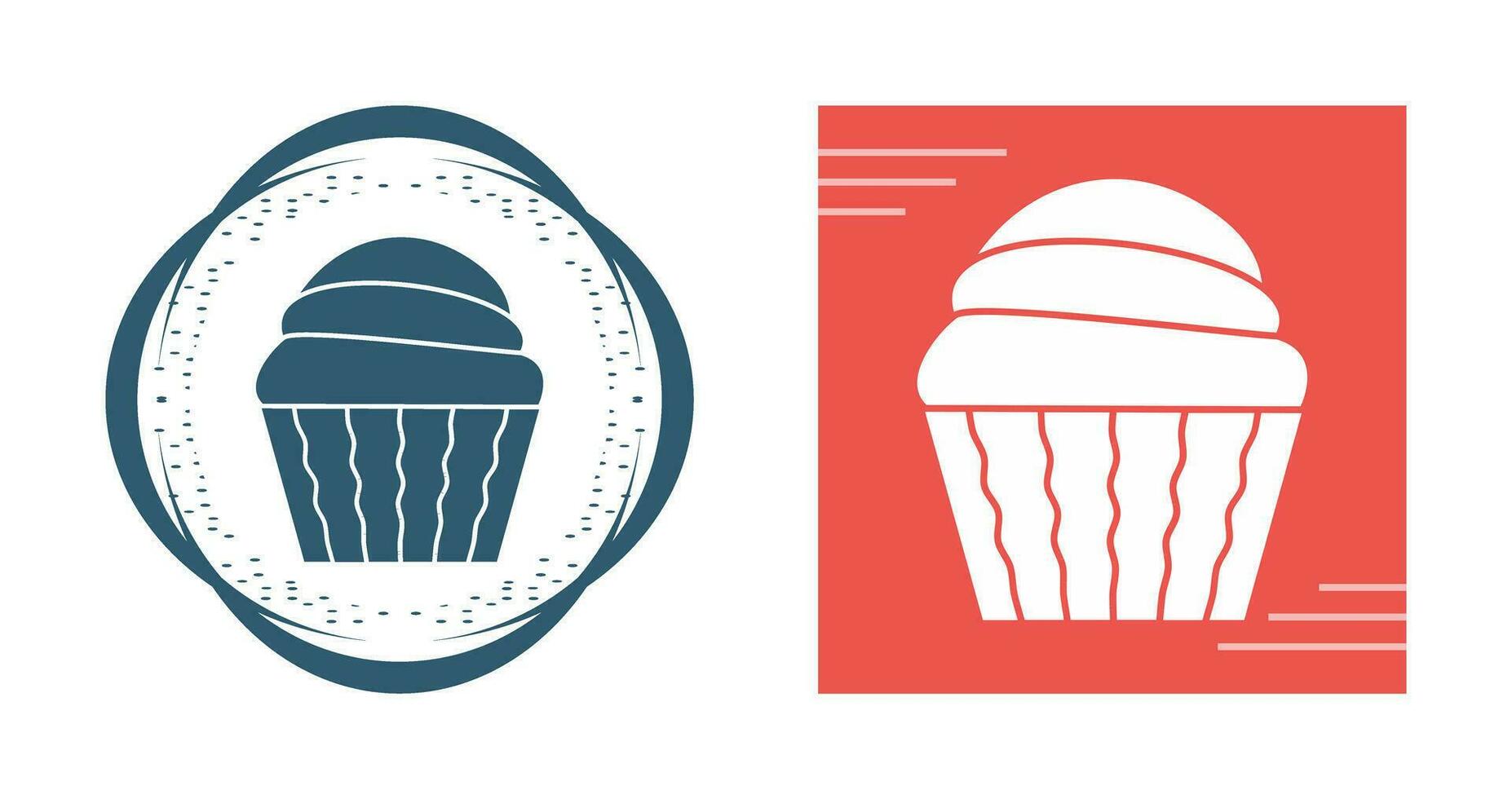 icono de vector de muffin de crema