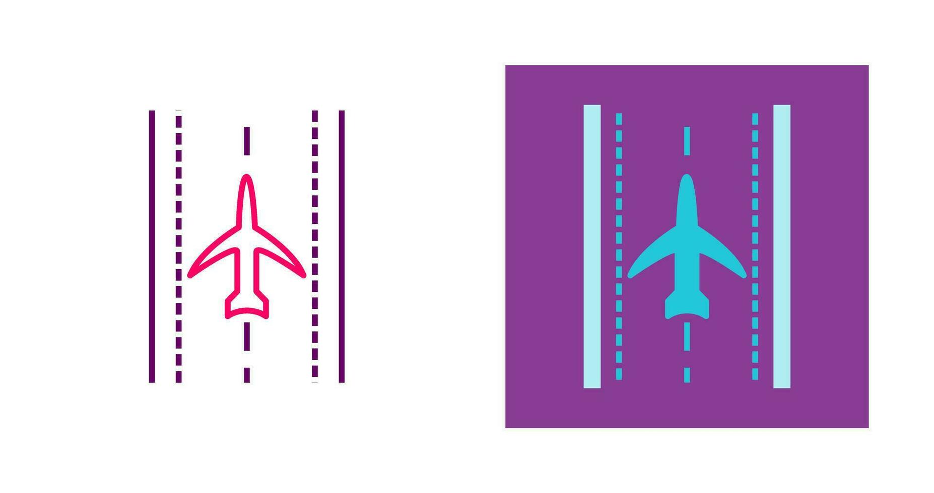 Plane on Runway Vector Icon