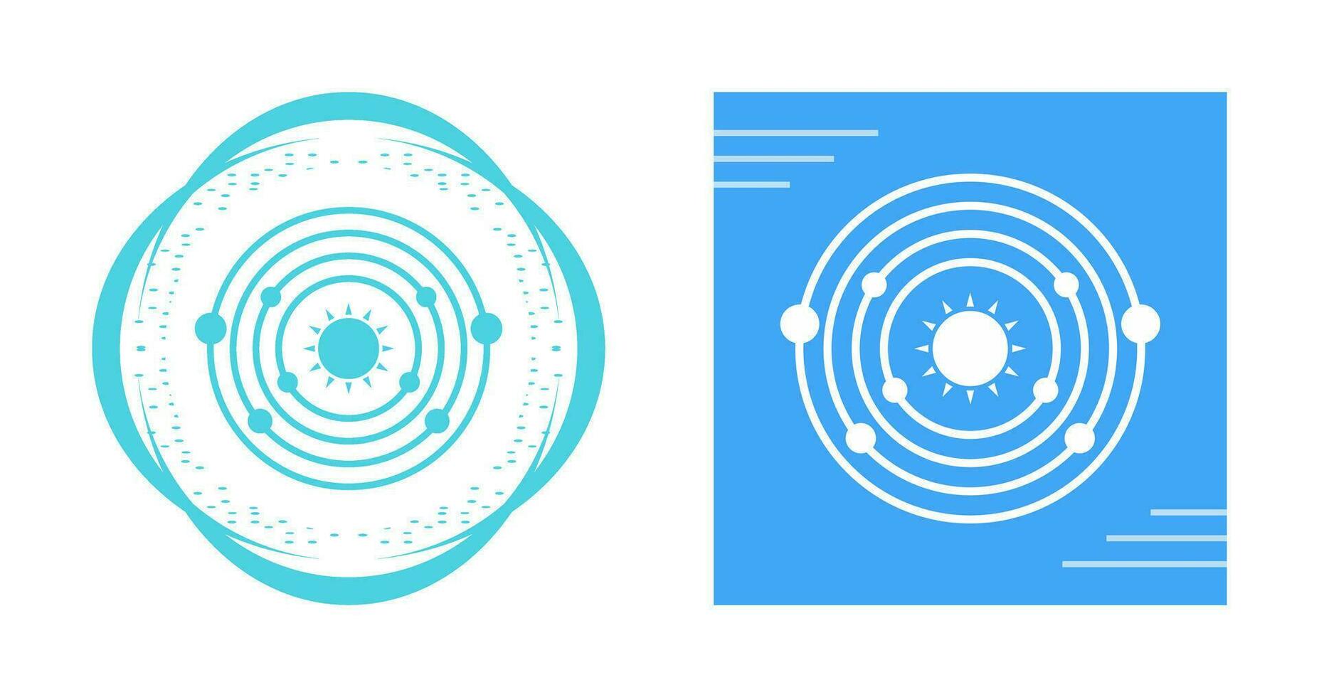 Planets Orbitting Sun Vector Icon