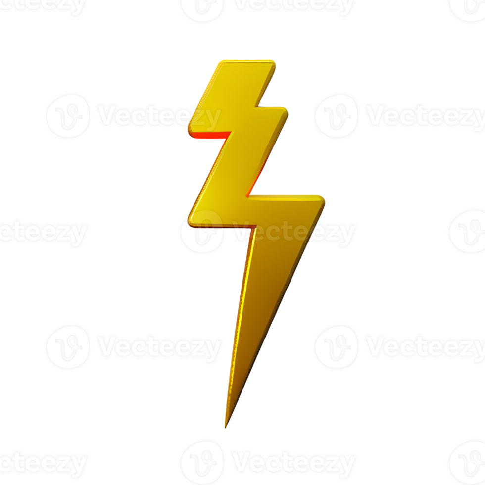 lightning bolt 3d rendering icon illustration png