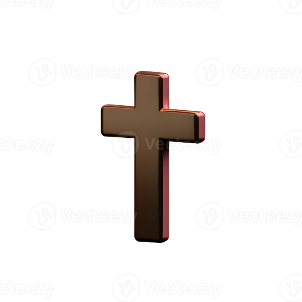 christian cross 3d rendering icon illustration png