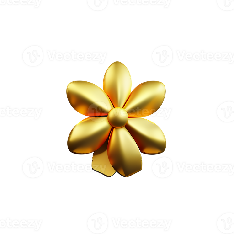 gold flower 3d rendering icon illustration png