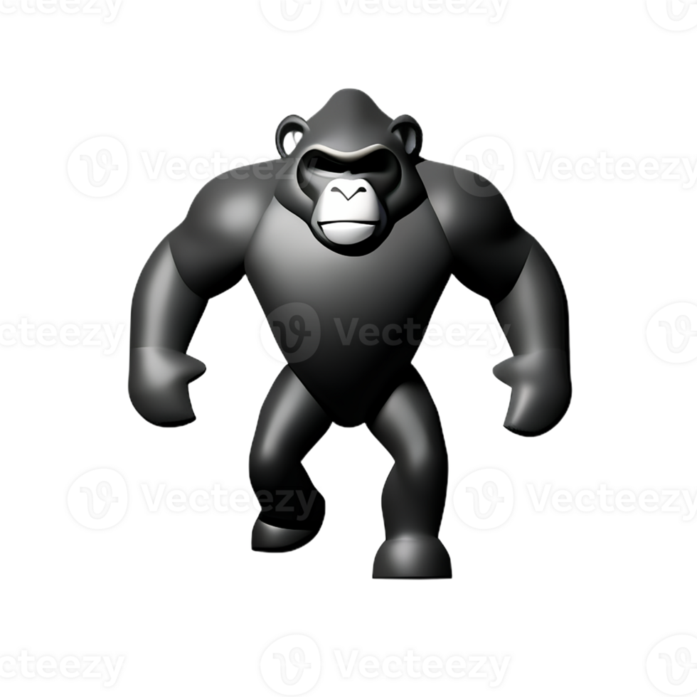 gorilla 3d rendering icon illustration png