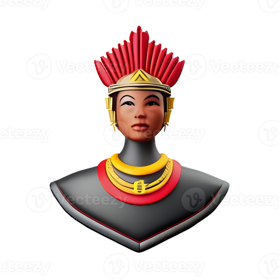 dayak 3d rendering icon illustration png