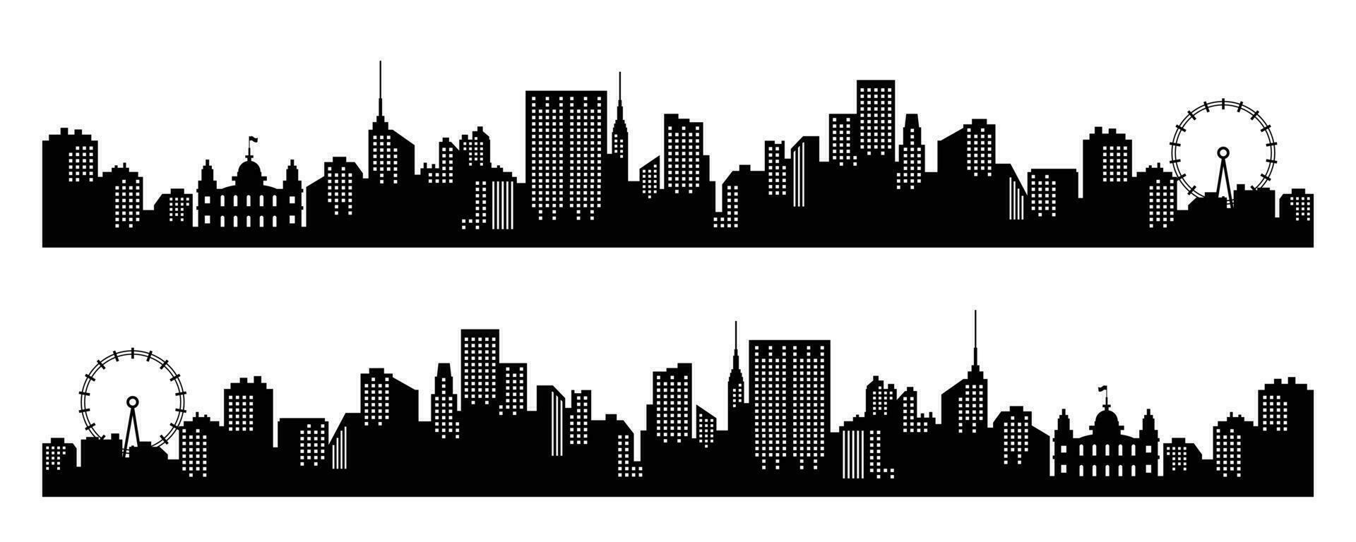 Inglaterra ciudad silueta. viaje antecedentes silueta vector