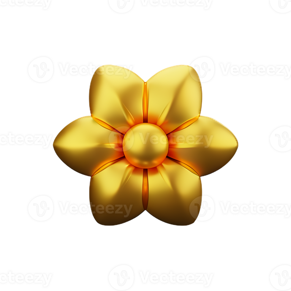 gold flower 3d rendering icon illustration png