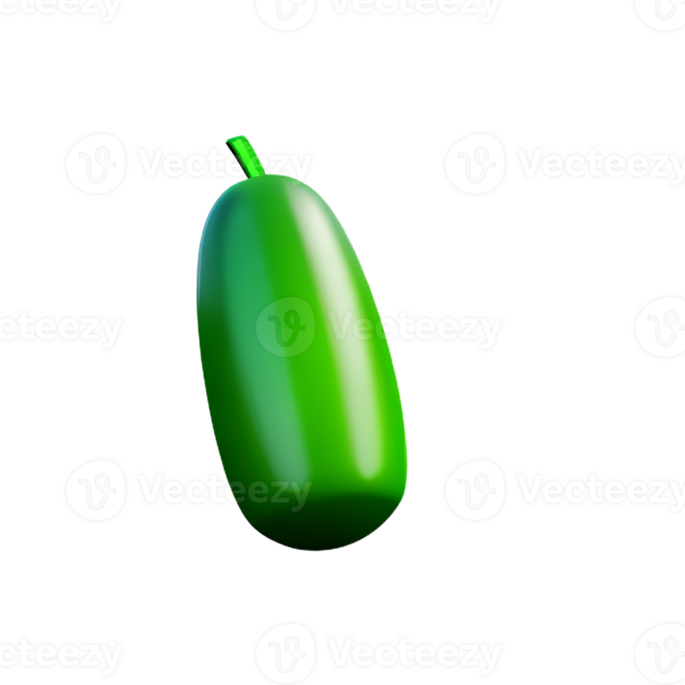 cucumber 3d rendering icon illustration png