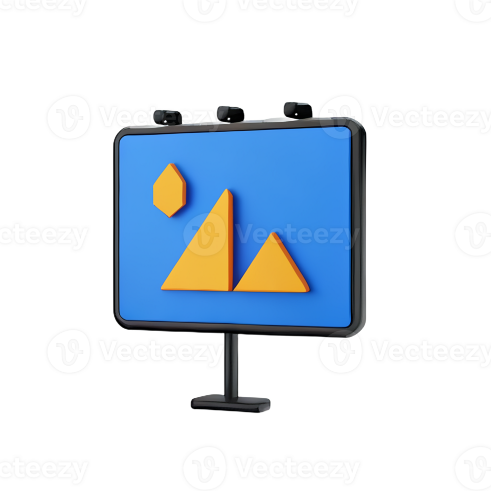 billboard 3d rendering icon illustration png