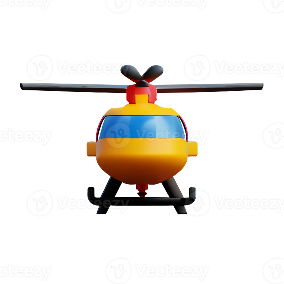 helicopter 3d rendering icon illustration png
