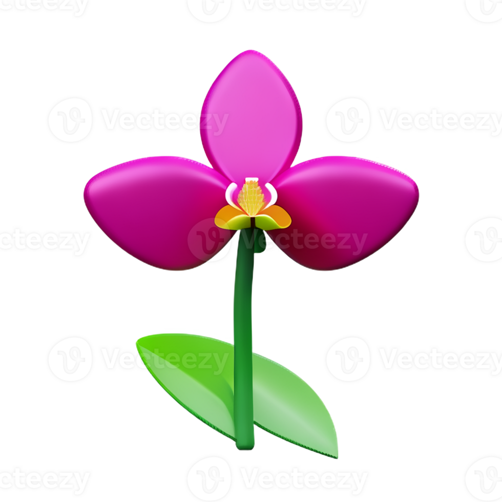orchid 3d rendering icon illustration png