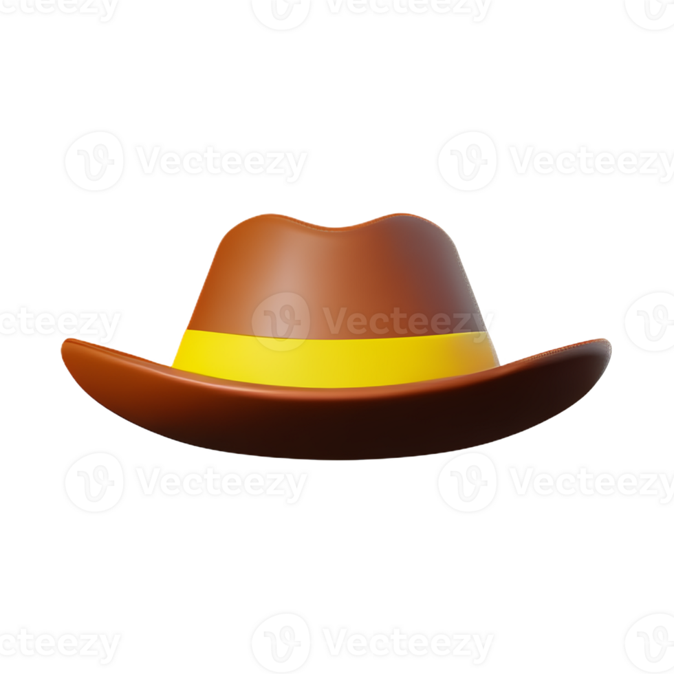 cowboy hatt 3d tolkning ikon illustration png